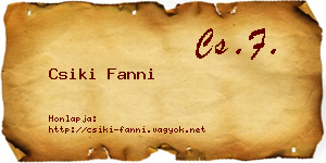 Csiki Fanni névjegykártya