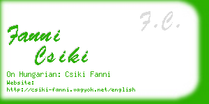 fanni csiki business card